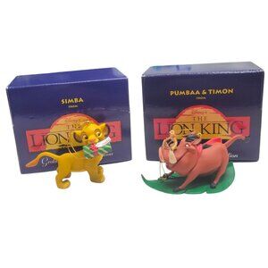Disneys The Lion King Holiday Ornament Set Simba Pumbaa Timon Grolier Christmas